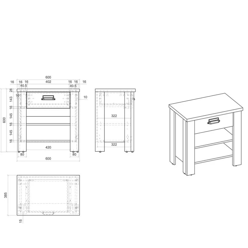 Schlafzimmerkommoden|Nachtkommoden*Pharao24 Nachttisch Studiana
