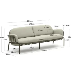 Wohnzimmercouch|3 Sitzer Sofa*Pharao24 Outdoor Lounge Sofas Angoro
