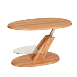 Massivholzmöbel|Wohnzimmertisch*Pharao24 Ovaler Couchtisch Harukivo