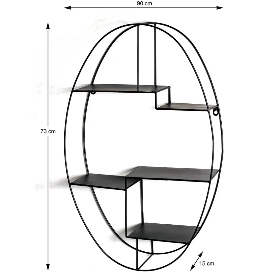 Pharao24 Ovales Hängeregal Prisma> Wohnzimmerregale|Hängeregale