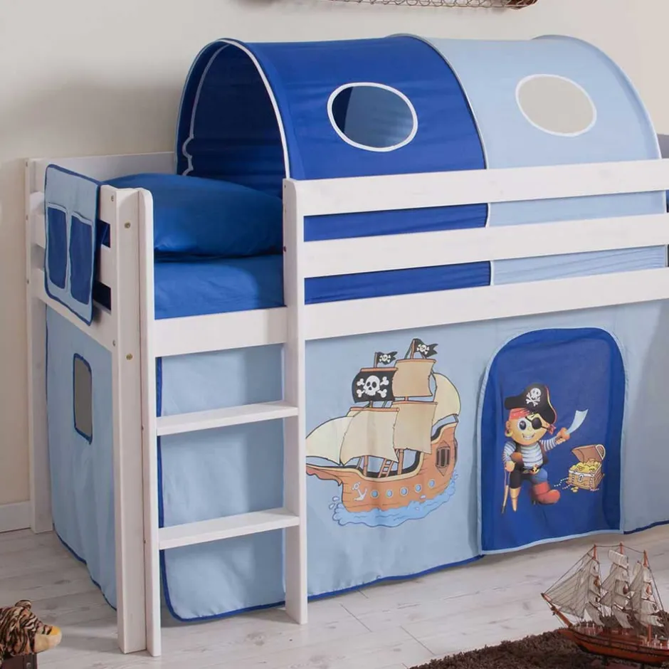 Kinderbetten|Piratenbett*Pharao24 Pirat Hochbett Donabello