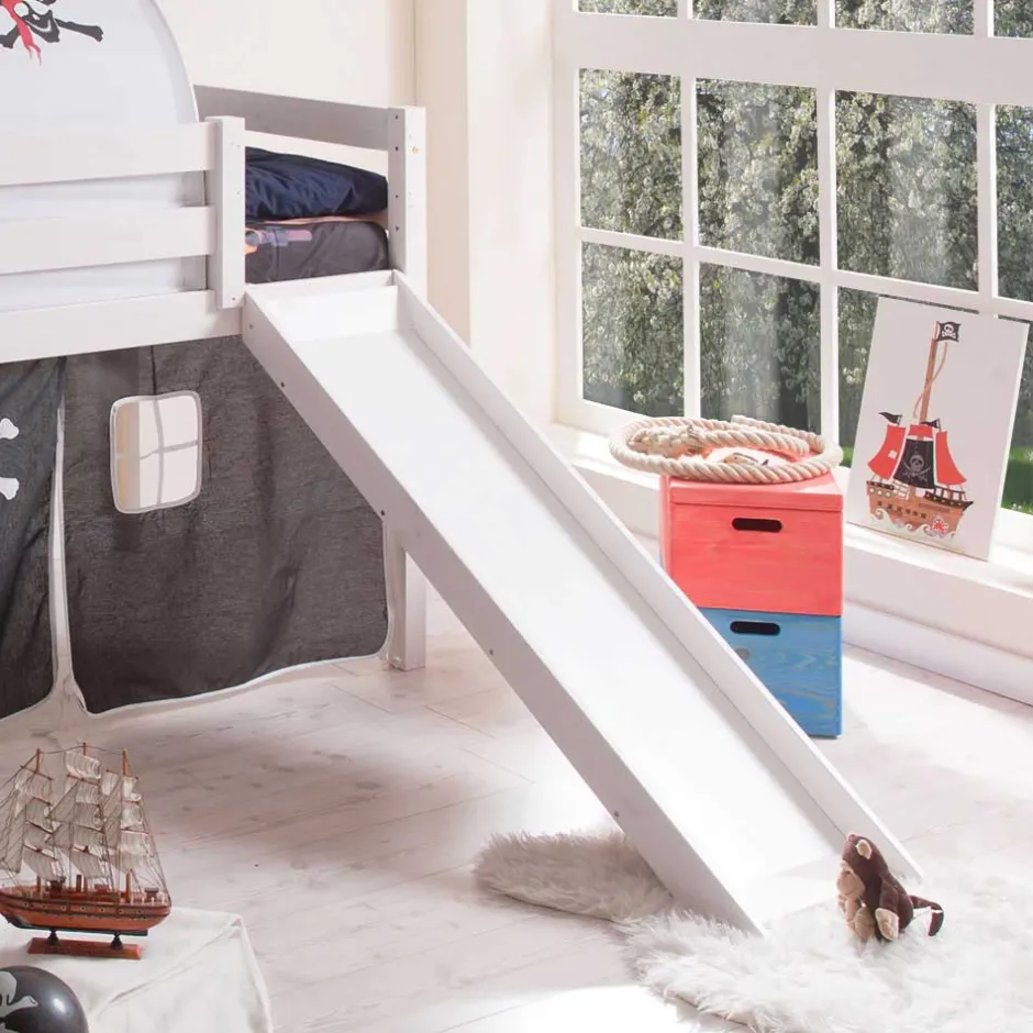 Pharao24 Piraten Hochbett Floyda>Kinder Kinderbetten|Piratenbett