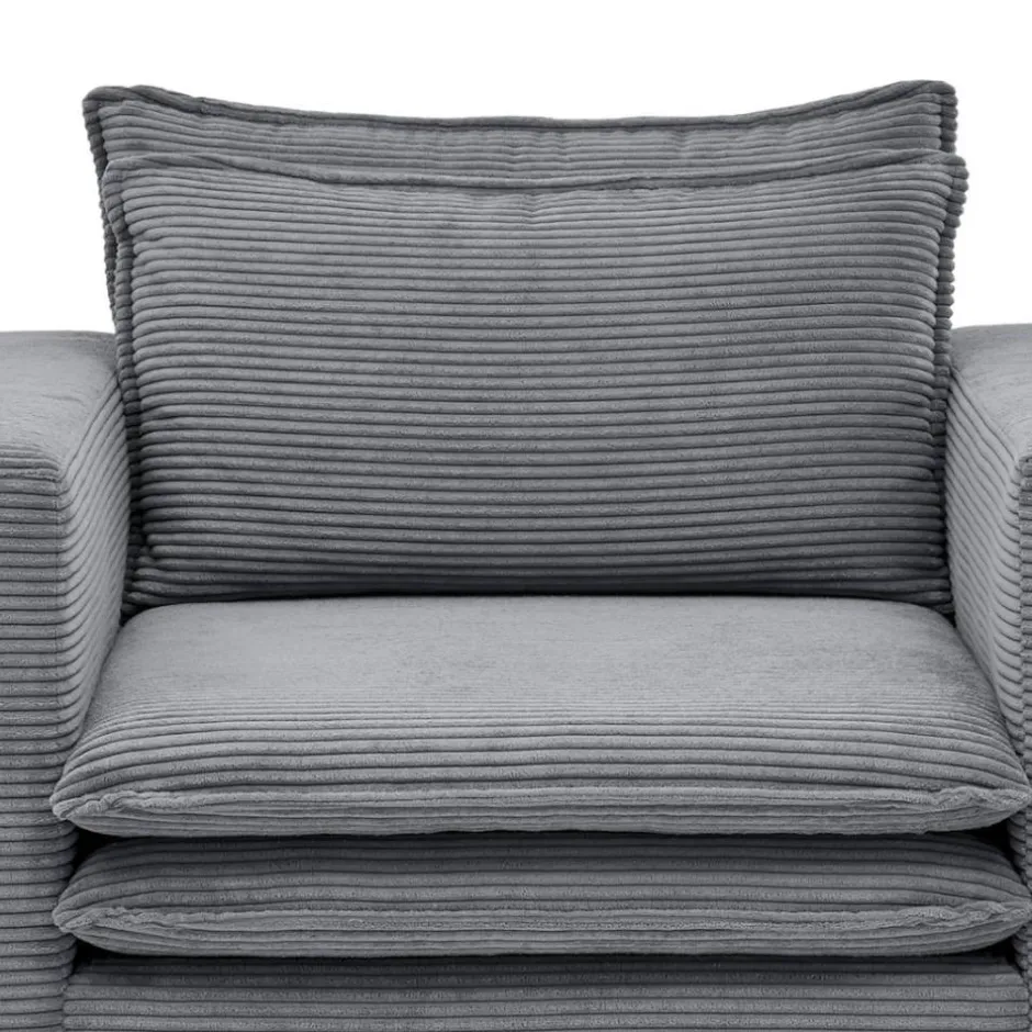 Pharao24 Polstersessel Anthrazit Cord Eltusa> Polstermöbel|Wohnzimmer Sessel