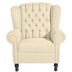 Ohrensessel*Pharao24 Polstersessel Beige Vintage Catjana