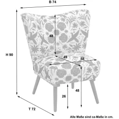 Pharao24 Polstersessel blau weiß Milan><noscript><img width=