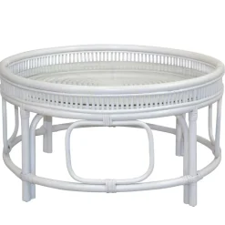 Glastische*Pharao24 Rattan Couchtisch Millana