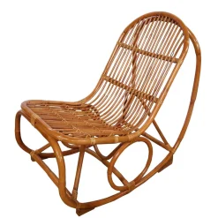 Wohnzimmer Sessel*Pharao24 Rattan Schaukelstuhl Imparacta