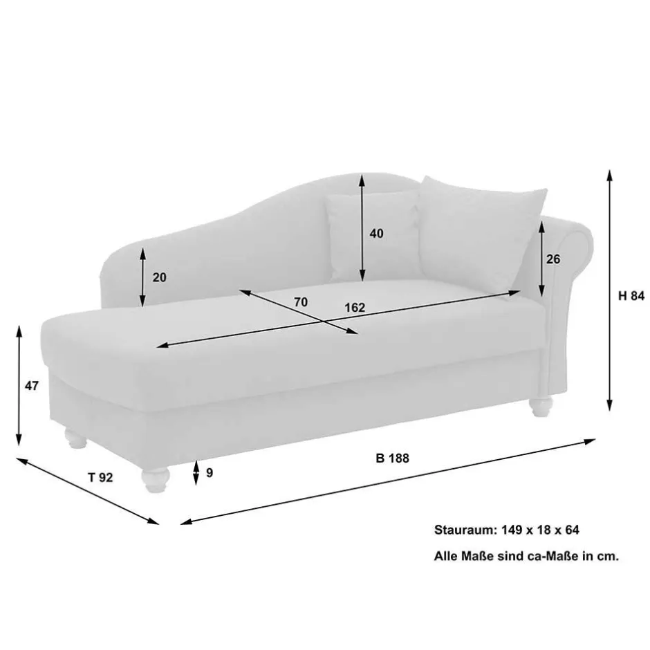 Pharao24 Recamiere Valnut> Liegen