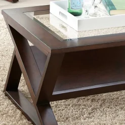 Pharao24 Rechteckiger Salontisch Empire> Glastische