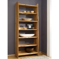 Pharao24 Regal mit Baumkanten Foresta> Wohnzimmerregale|Massivholzregale