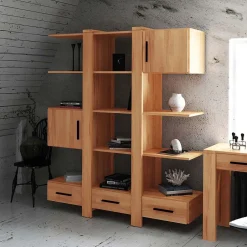 Wohnzimmerregale|Massivholzregale*Pharao24 Regalwand Lasmus