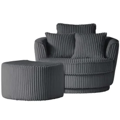 Pharao24 Retro Drehsessel mit Hocker Tresema> Wohnzimmer Sessel|Relaxsessel