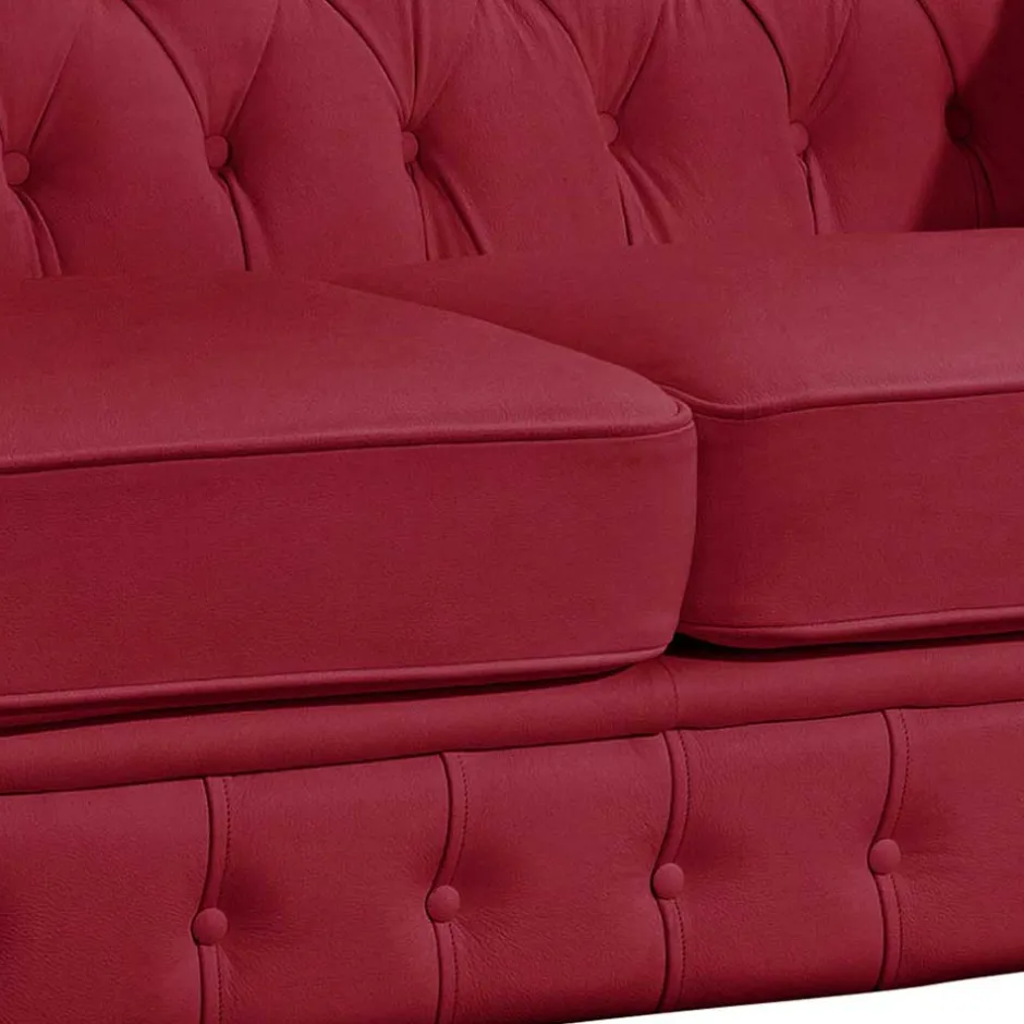 Polstermöbel|Wohnzimmercouch*Pharao24 Rote Leder Couch Zoreca