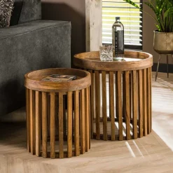 Pharao24 Runde Beistelltische Bastiaan> Wohnzimmertisch|Massivholztische