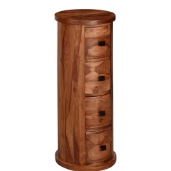 Massivholz Kommoden|Hochkommoden*Pharao24 Runde Schubladenkommode Makarona