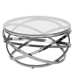 Pharao24 Runder Design Couchtisch Woodna> Glastische