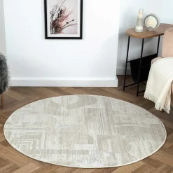 Teppiche*Pharao24 Runder Kurzflor Teppich Calcalero