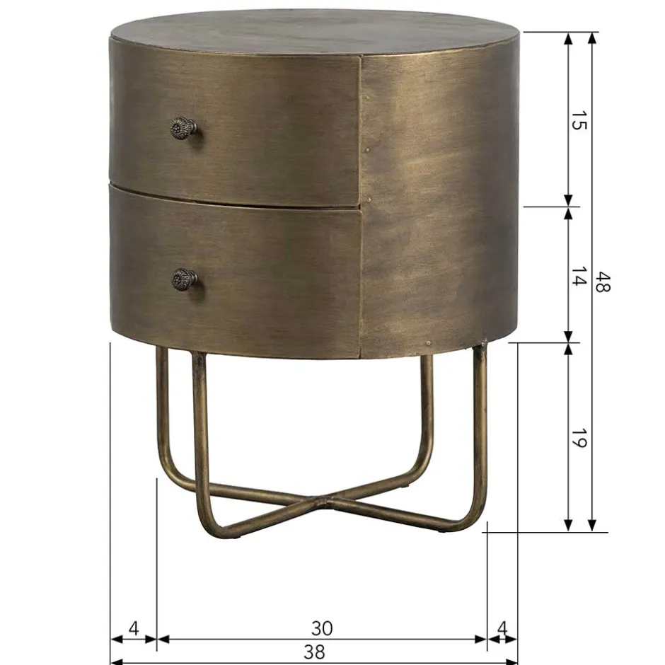 Pharao24 Runder Nachttisch Pencras> Nachtkommoden|Nachttisch