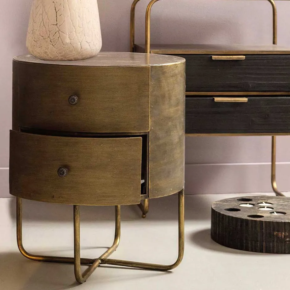 Pharao24 Runder Nachttisch Pencras> Nachtkommoden|Nachttisch