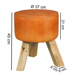 Sitzhocker|Garderobenhocker*Pharao24 Runder Sitzhocker Evanuela