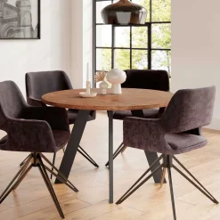 Küchentisch|Massivholztische*Pharao24 Runder Tisch Donzai