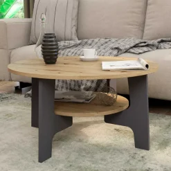 Wohnzimmertisch|Beistelltische*Pharao24 Runder Wohnzimmer Tisch Gracia