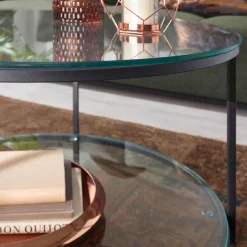 Beistelltische|Couchtische*Pharao24 Runder Wohnzimmertisch Ovestica