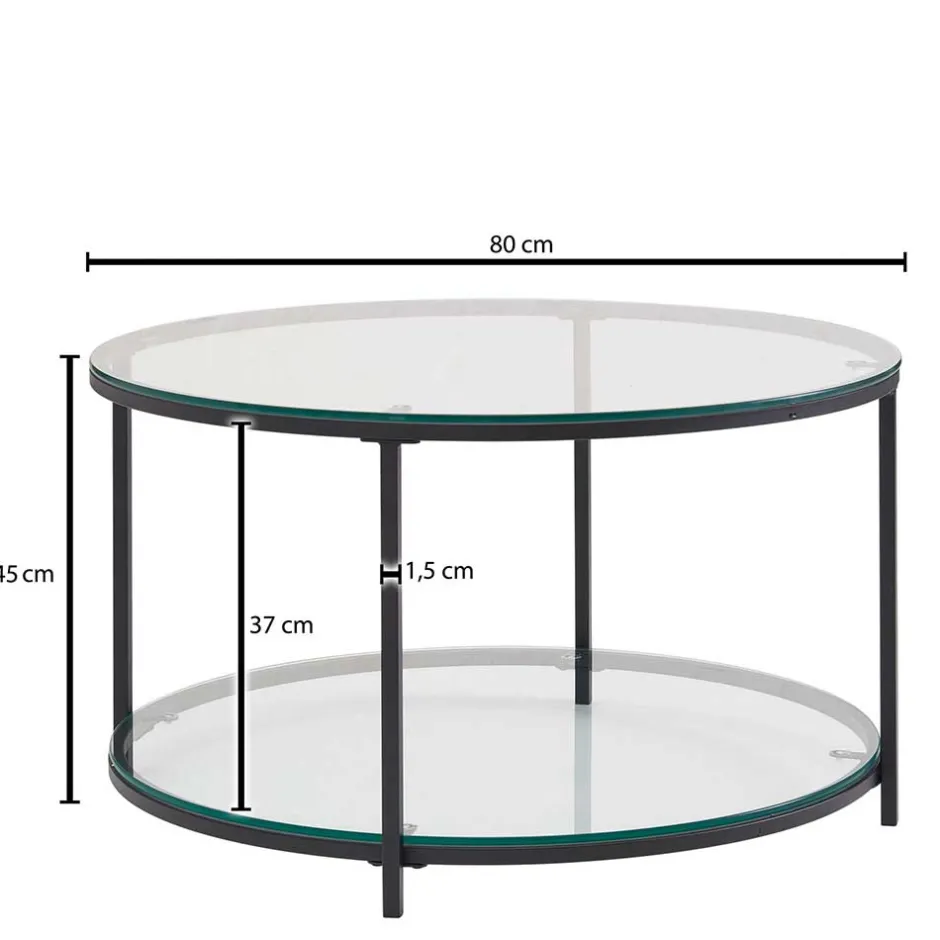 Beistelltische|Couchtische*Pharao24 Runder Wohnzimmertisch Ovestica