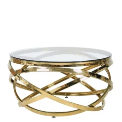 Glastische*Pharao24 Runder Wohnzimmertisch Setrevi