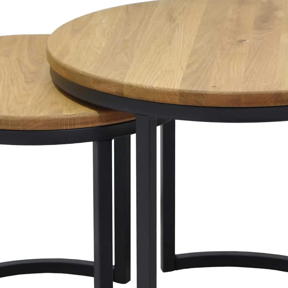 Pharao24 Rundes Tisch Set Mikolos> Wohnzimmertisch|Massivholztische