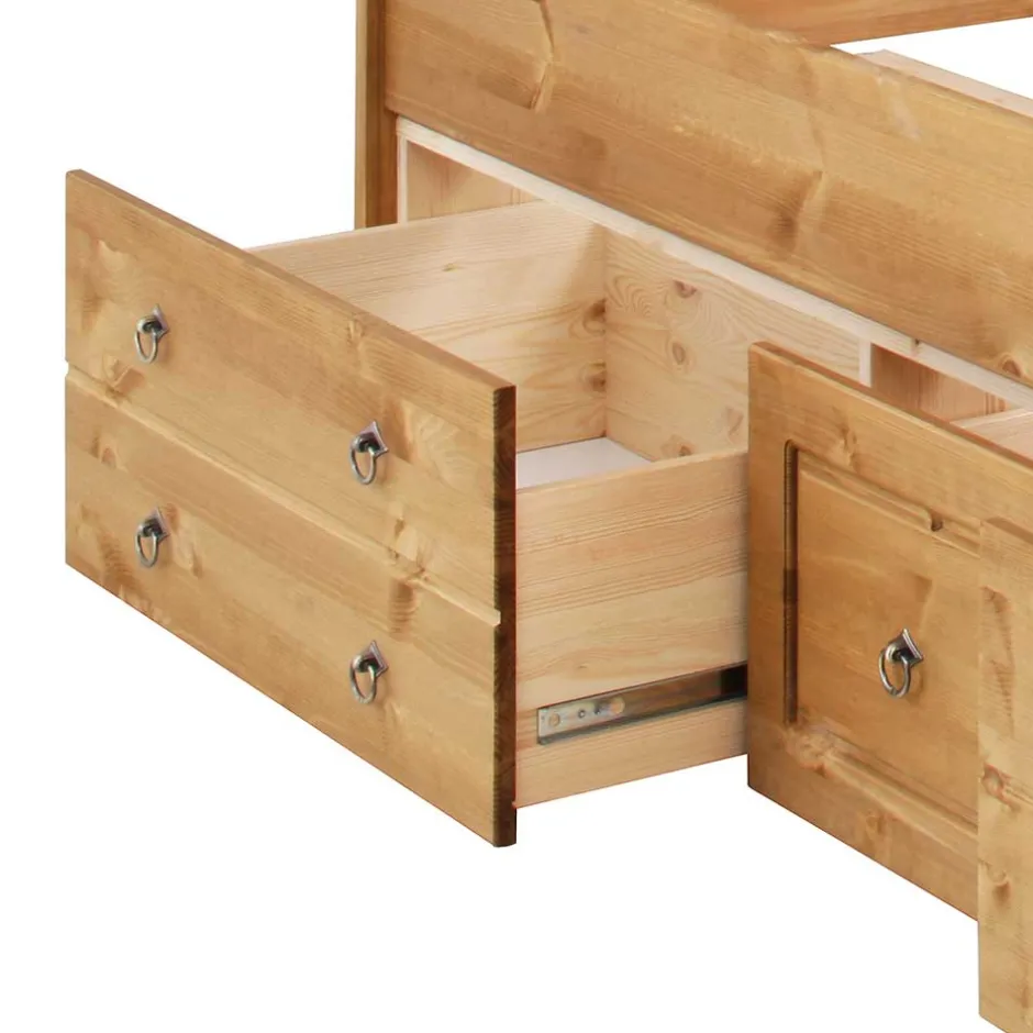 Pharao24 Rustikales Bett Slavira> Massivholzmöbel|Funktionsbetten