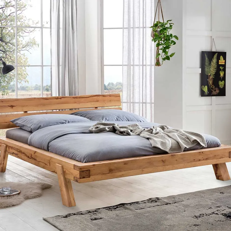 Doppelbetten|Massivholzbetten*Pharao24 Rustikales Holzbett Kenzy