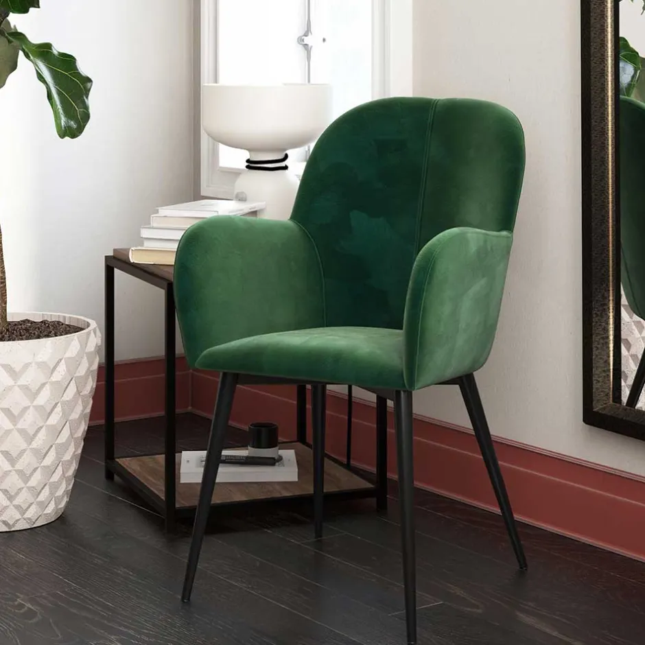 Polsterstühle|Armlehnstühle*Pharao24 Samt Armlehnstuhl Valdiza