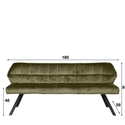 Küchenbank|Esszimmersofa*Pharao24 Samt Polsterbank Ojana