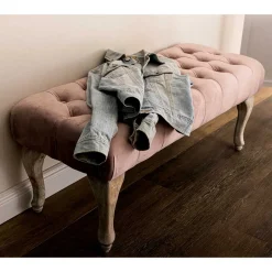 Polsterbänke|Schlafzimmerbänke*Pharao24 Samt Polsterbank Widama