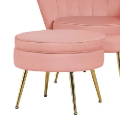 Sitzhocker*Pharao24 Samt Polsterhocker Hardy