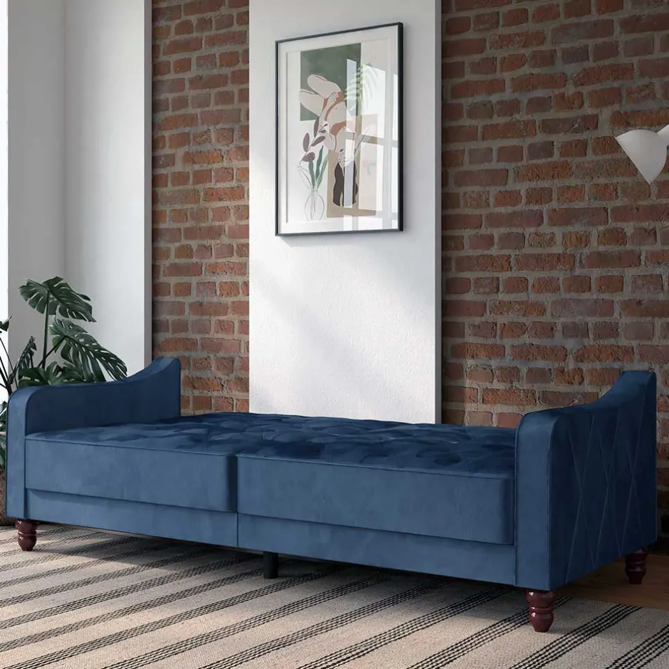 Polstermöbel|3 Sitzer Sofa*Pharao24 Samt Schlafsofa Ugo