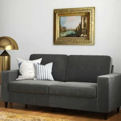 Pharao24 Samt Sofa grau Alfons> 3 Sitzer Sofa