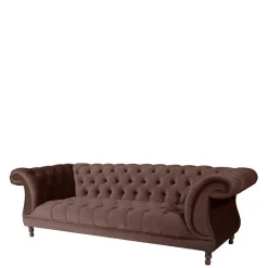 Pharao24 Samtvelour Couch Rennia> Wohnzimmercouch|3 Sitzer Sofa