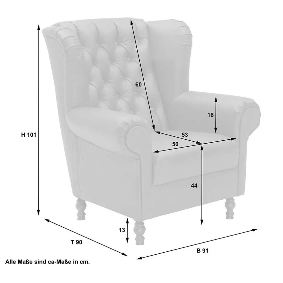 Pharao24 Samtvelours Sessel Donnia> Ohrensessel