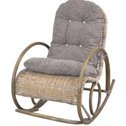 Wohnzimmer Sessel*Pharao24 Schaukelstuhl mit Auflage Musena