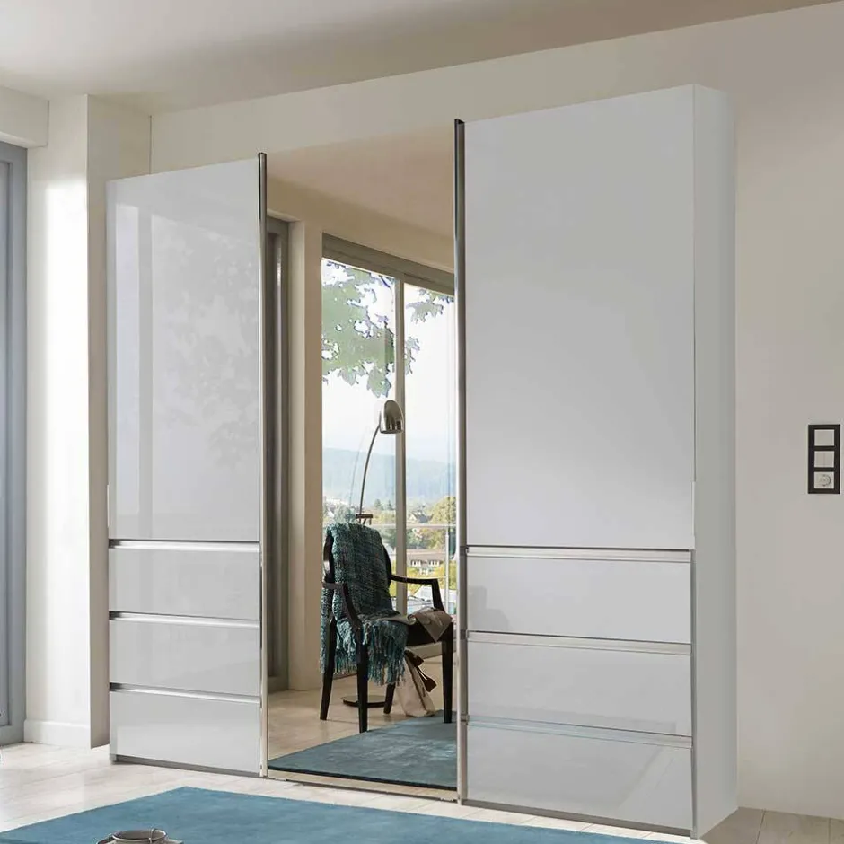 Pharao24 Schiebetürenschrank weiß Geronda> Schiebetürenschränke