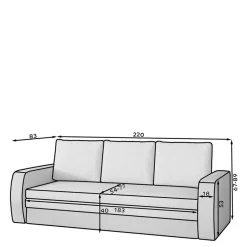 3 Sitzer Sofa|Schlafsofas*Pharao24 Schlafsofa Carlow