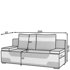 2 Sitzer Sofa|Schlafsofas*Pharao24 Schlafsofa Tauron