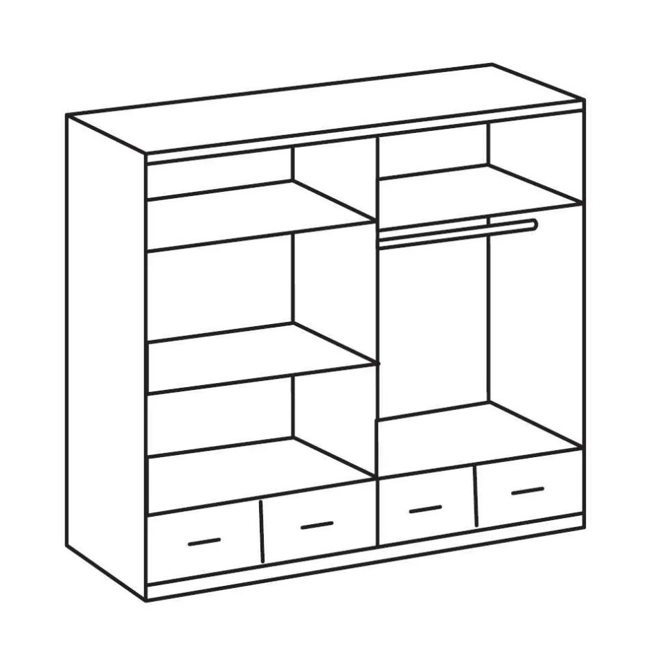 Pharao24 Schlafzimmer Kleiderschrank Letla> Drehtürenschränke|Jugendkleiderschrank