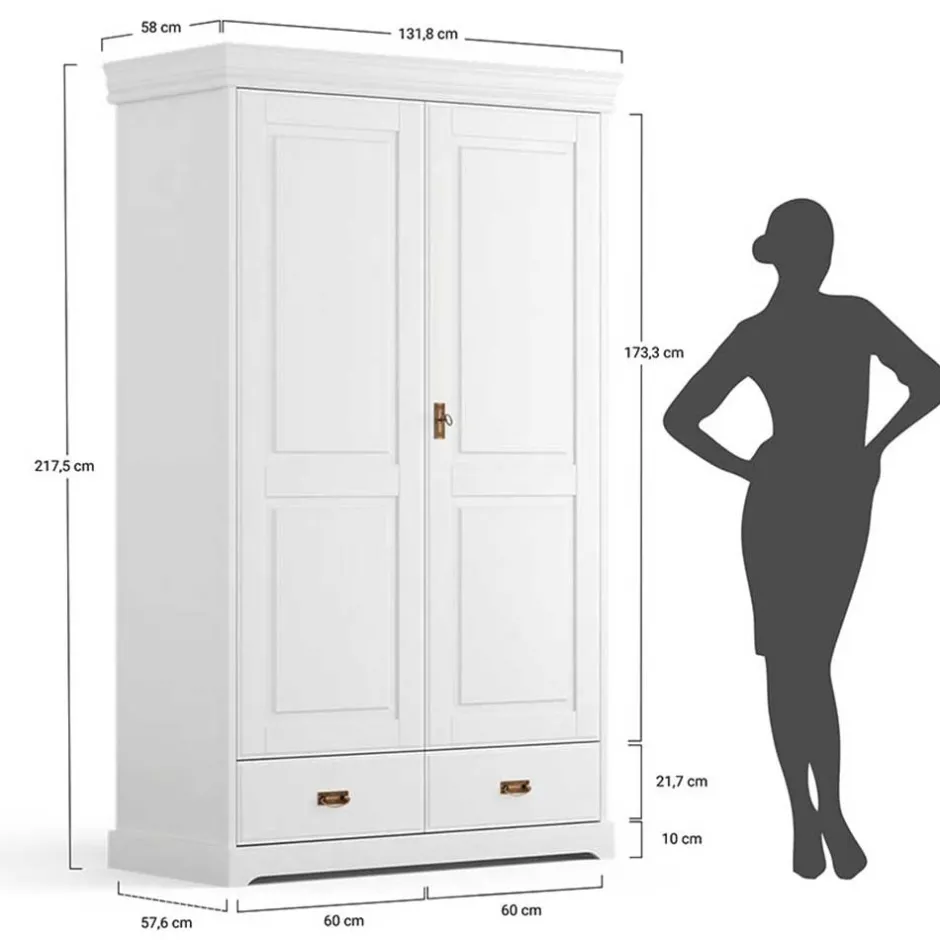 Drehtürenschränke|Massivholz Kleiderschränke*Pharao24 Schlafzimmerschrank Aluko