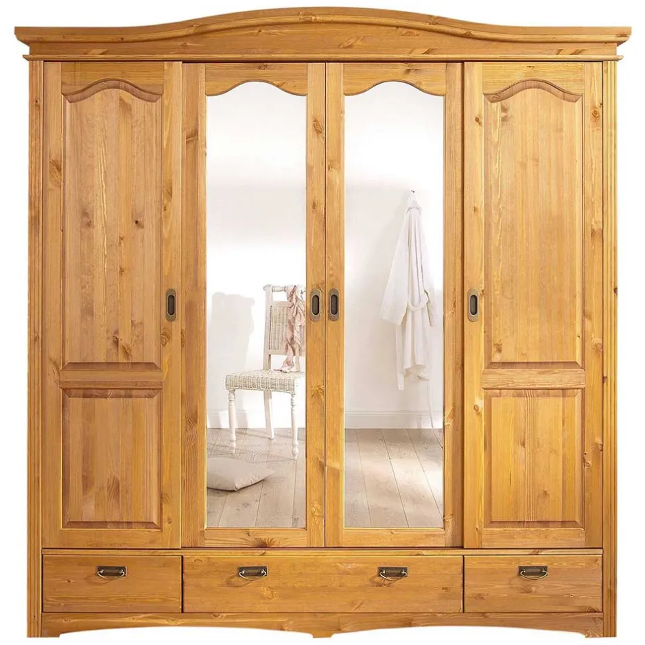 Massivholzmöbel|Schiebetürenschränke*Pharao24 Schlafzimmerschrank Delian