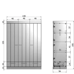 Massivholzmöbel|Drehtürenschränke*Pharao24 Schlafzimmerschrank Olcian
