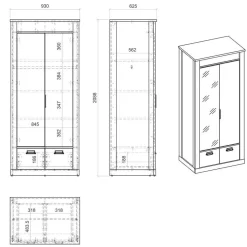 Kleiderschränke|Schlafzimmerschränke*Pharao24 Schlafzimmerschrank Studiana