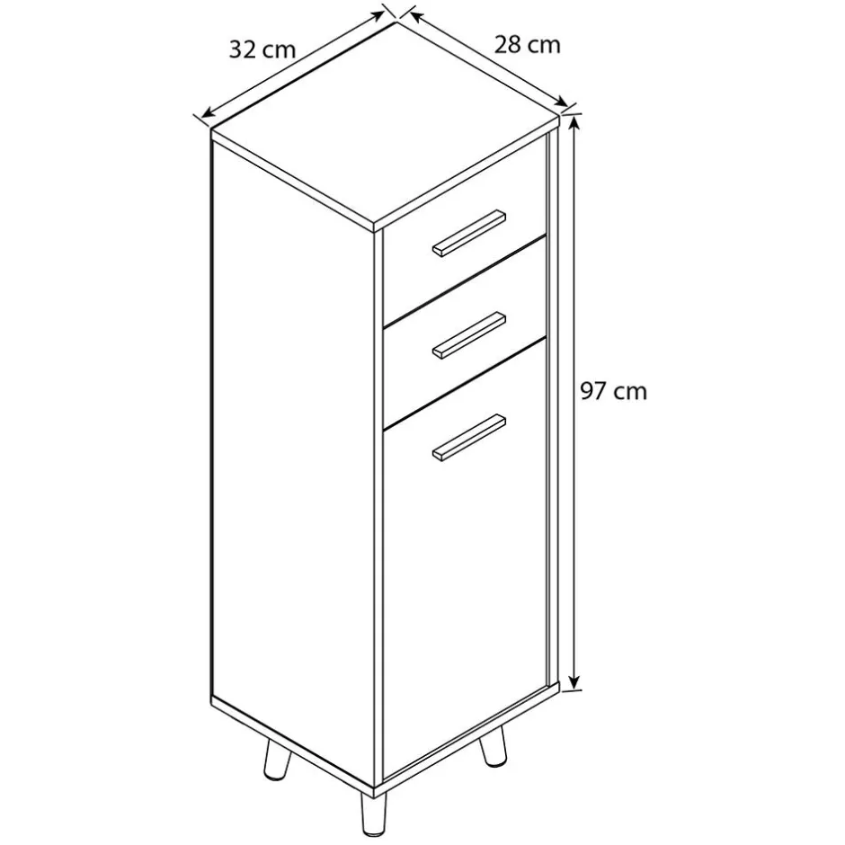 Badezimmerschränke|Bad Unterschränke*Pharao24 Schmaler Bad Schrank Kanmura
